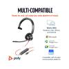 Poly Blackwire 3310 Monaural USB-C Headset with USB-C/A Adapter (8X216AA)