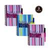 Pukka Pad A5 Project Book Ruled 250 Pages Assorted Stripe Colours Pack of 3 (PRO
