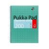 Pukka Pads Notepad A4 5mm Squared 4 Hole Punched 200 Perforated Pages Green Pack