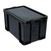 Really Useful 64 Litre Recycled Plastic Storage Box with Lid Black