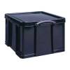 Really Useful 42 Litre Recycled Plastic Storage Box with Lid - Black