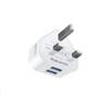 Rekavin UK 3 Pin USB Plug. Dual Port Mains Charger 5V/2.1A with 2 USB Ports