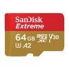 SanDisk Extreme 64GB microSDXC UHS-I Class 10 V30 A2 - High-Speed microSD Card f