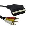 SCART to Three RCA Cable Video & Audio Cable - 1.5 Metre (2SR3-01)