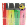 STABILO BOSS ORIGINAL HIGHLIGHTER PENS - WALLET OF 4 ASSORTED COLOURS [70/4]