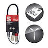 Stagg 1m High Quality Audio Y Splitter Cable 3.5mm Mini Jack to Male XLR x2