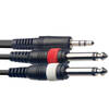 Stagg 3M / 10Ft Y Splitter Audio Cable 3.5mm Mini Stereo Jack - 2x 6.35mm Jack