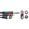 Stagg Y Cable 2 x Phono/RCA to 6.35m Quarter Inch Jack - 2 Metres
