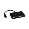 StarTech 4-Port USB-C Mini Hub - USB-C to 4x USB-A - USB 2.0 Black