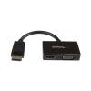 StarTech Portable 2 in 1 DisplayPort to HDMI or VGA Adapter Black