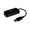 StarTech Portable 4 Port SuperSpeed Mini USB 3.0 Hub 5Gbps Black (ST4300MINU3B)