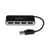 StarTech Portable 4-Port USB 2.0 Hub with Built-in Cable Black