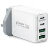 Suiwel 4 Port Fast Charger. 2x USB A & 2x USB C Ports. UK 3 Pin Plug.