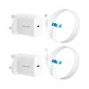 Sumvision USB-C Fast Charging 20W Twin Pack of Adapters with USB-C to Lightning