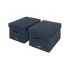 Leitz Fabric Storage Box with Lid Small Foldable Pack of 2 (70881AC)