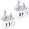 Twin Pack of: Suiwel Down Facing 4 Port Fast Charger. 2x USB A & 2x USB C Ports.