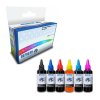 Everyday Valuepack of 6x Universal Bulk Inkjet Ink Refill Bottles - 100ml Each