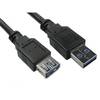 USB 3.0 Type A (Male) to Type A (Female) Extension Cable 2 Metres - Black