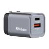 Verbatim GNC-35 GaN Charger 35W with 1 x USB-C PD 35W / 1 x USB-A QC 3.0 (EU/UK/