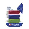 Verbatim Slider - USB Drive - 3x16 GB - Blue/Red/Green